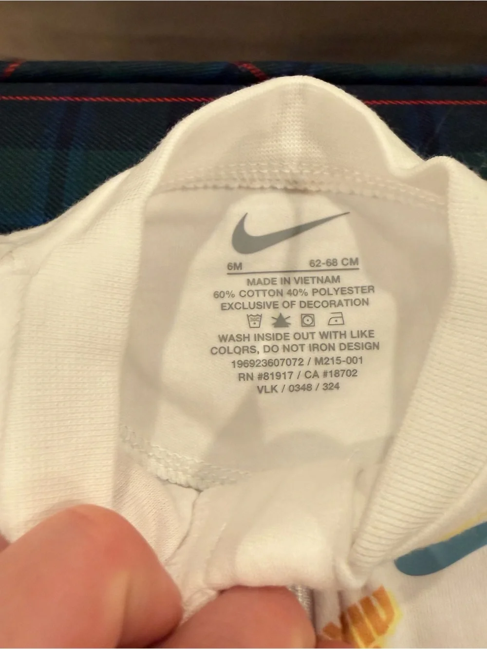 NWT Nike White Footie One-Piece with Multicolor Swooshes